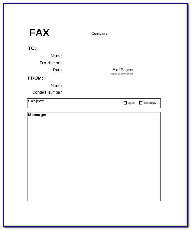 Blank Fax Cover Letter Template