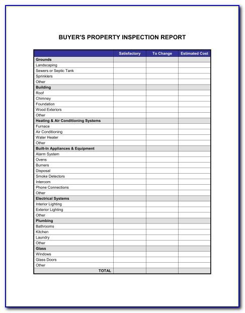 Commercial Property Condition Report Form