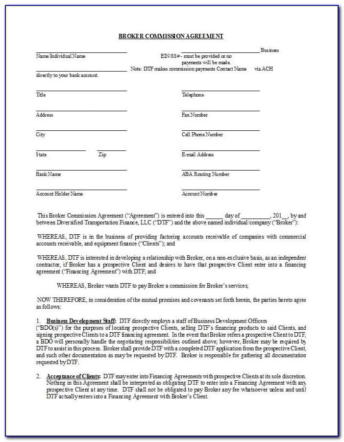 Commercial Real Estate Commission Agreement Template