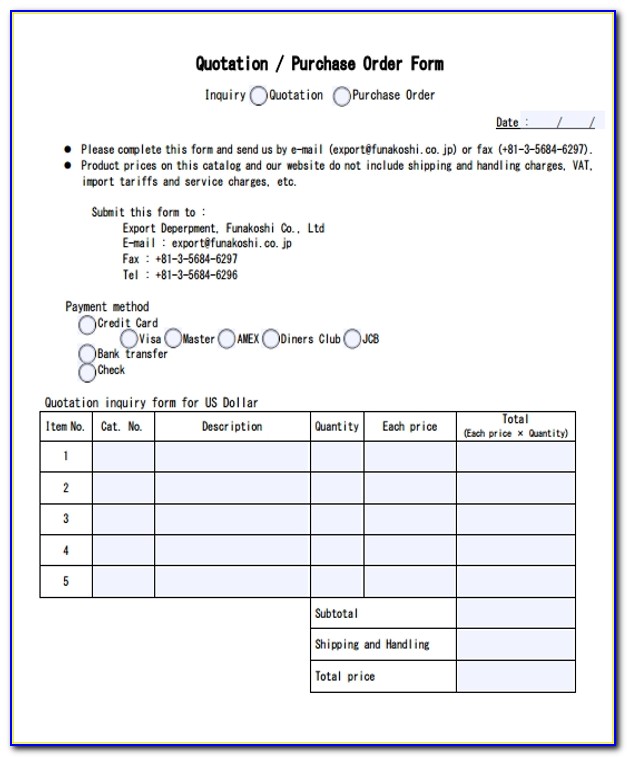 Difference Between Purchase Order And Requisition Form
