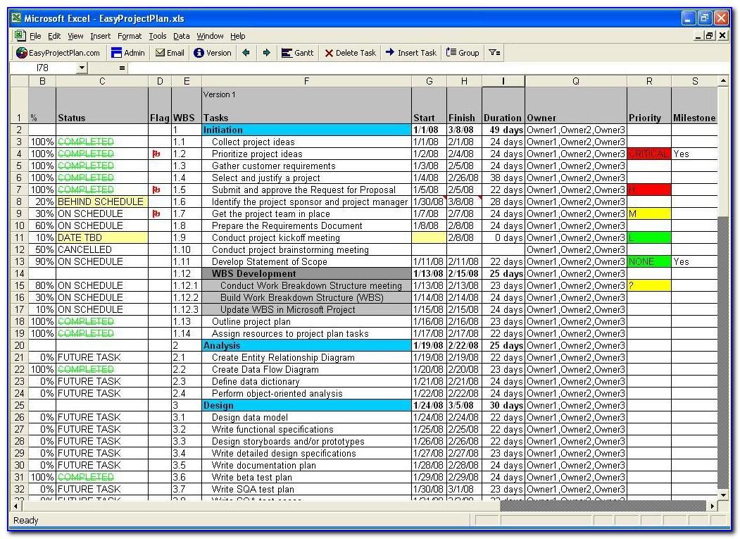 Excel 2013 Using Gantt Project Planner Template