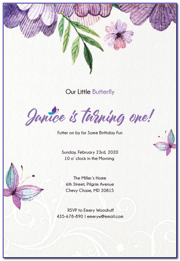 Free Printable Butterfly Invitation Template