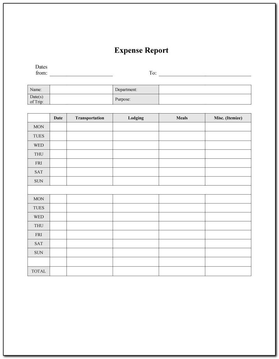 Free Printable Expense Report Template