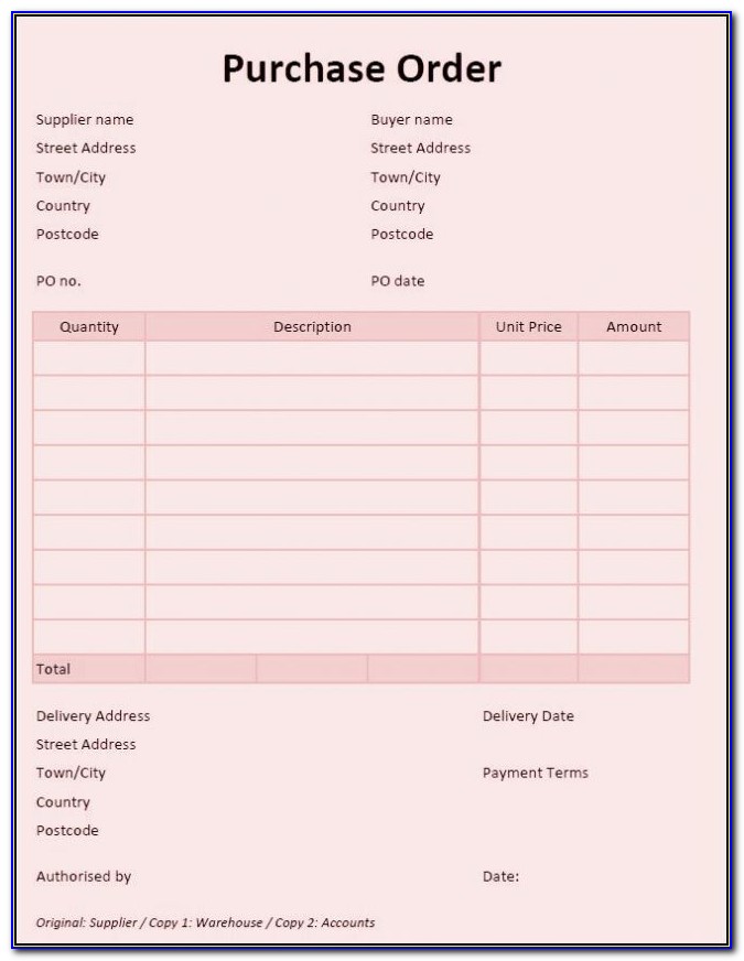 Free Purchase Order Requisition Form Template