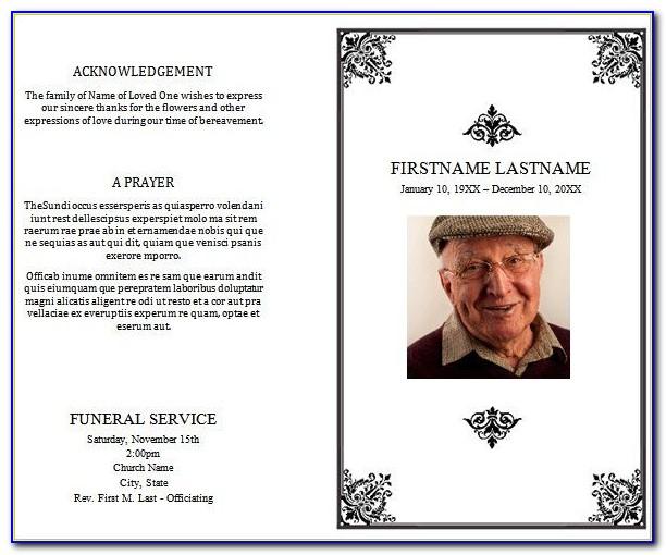 Funeral Service Program Template Word Free