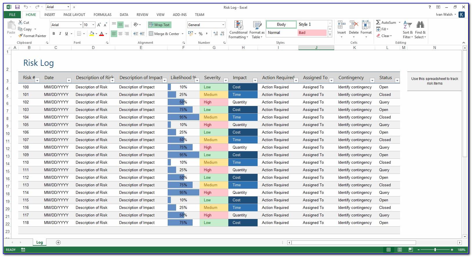 Gantt Project Planner Template With Microsoft Excel 2013
