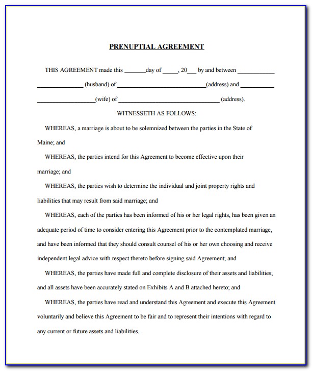Prenuptial Agreement Template Nz