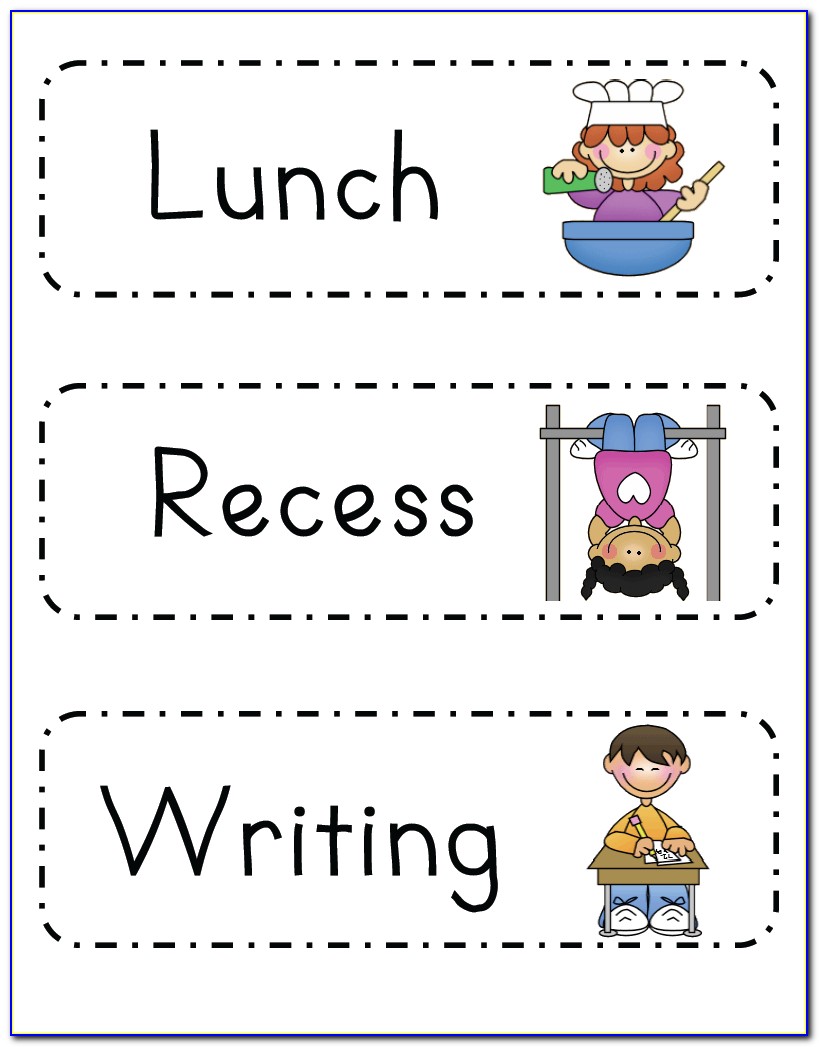 Preschool Visual Schedule Template