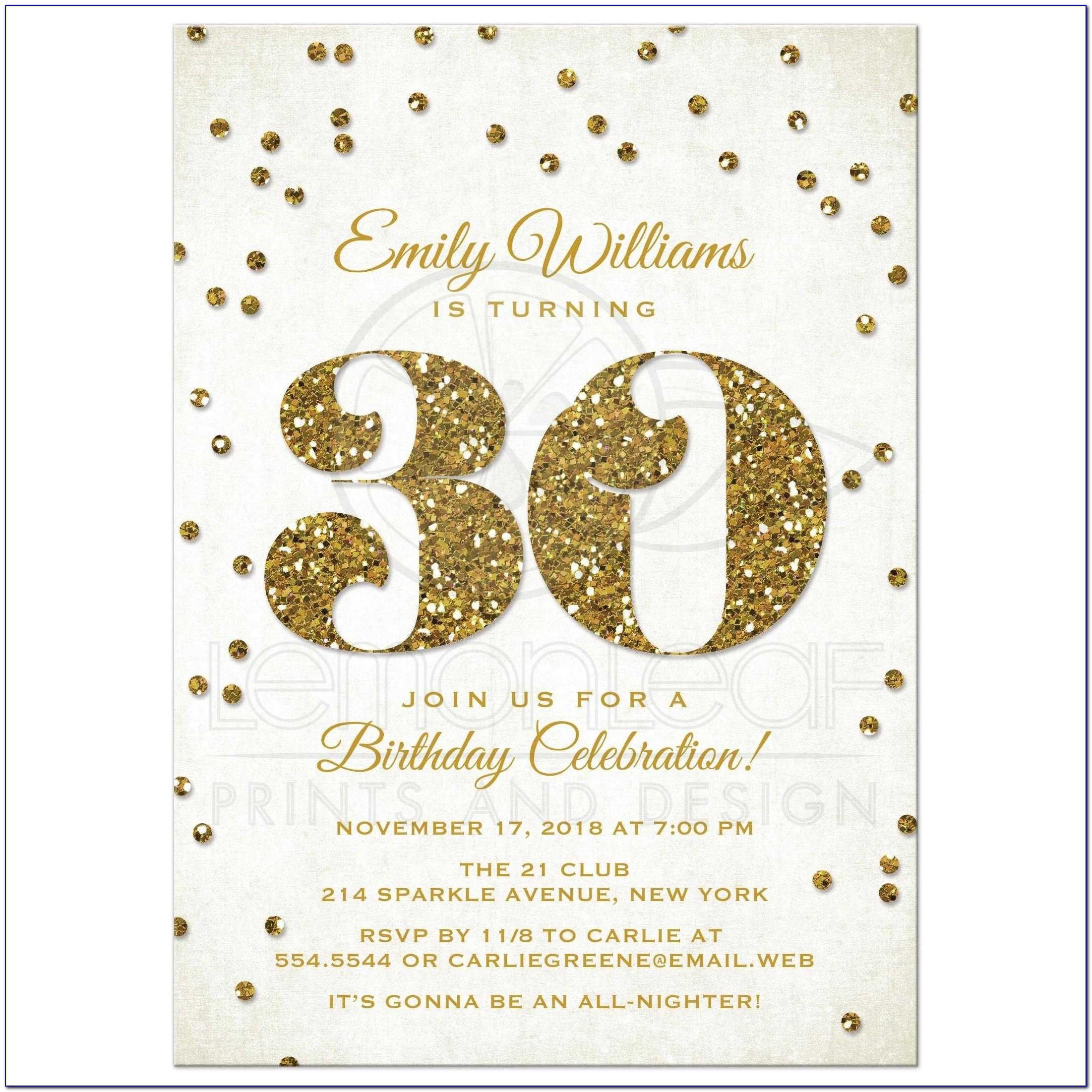 Printable 30th Birthday Invitation Templates