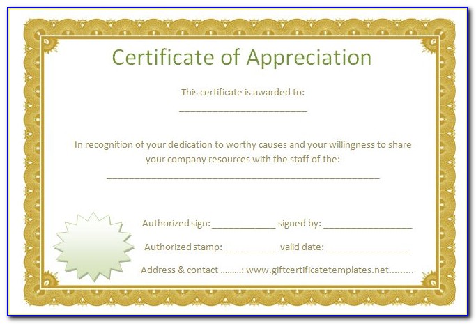 Printable Certificates And Award Templates