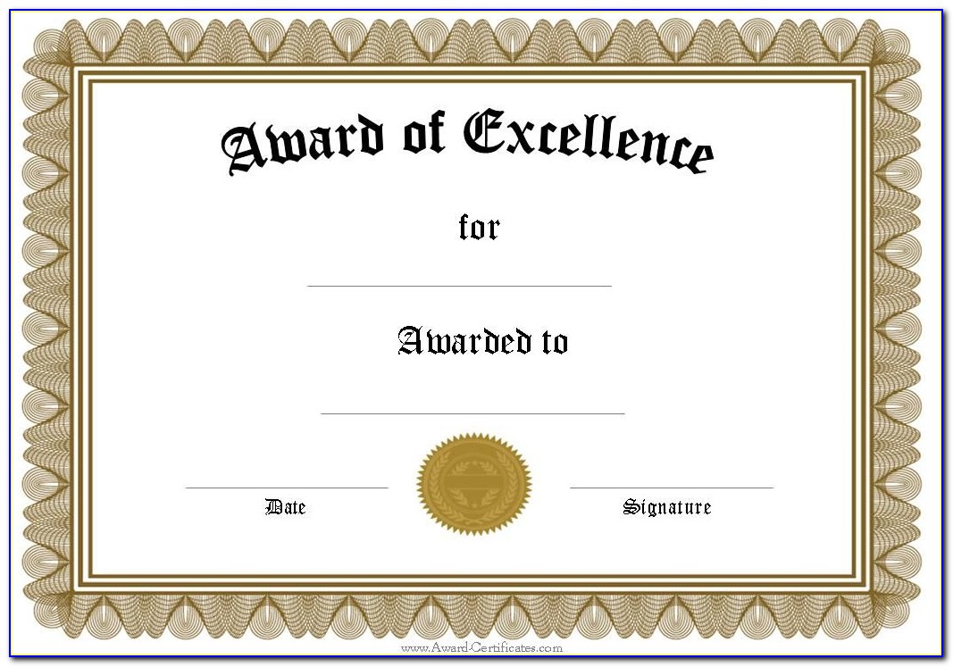 Printable Certificates Of Recognition Templates