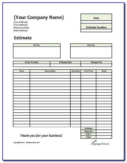 Printable Lawn Care Estimate Forms