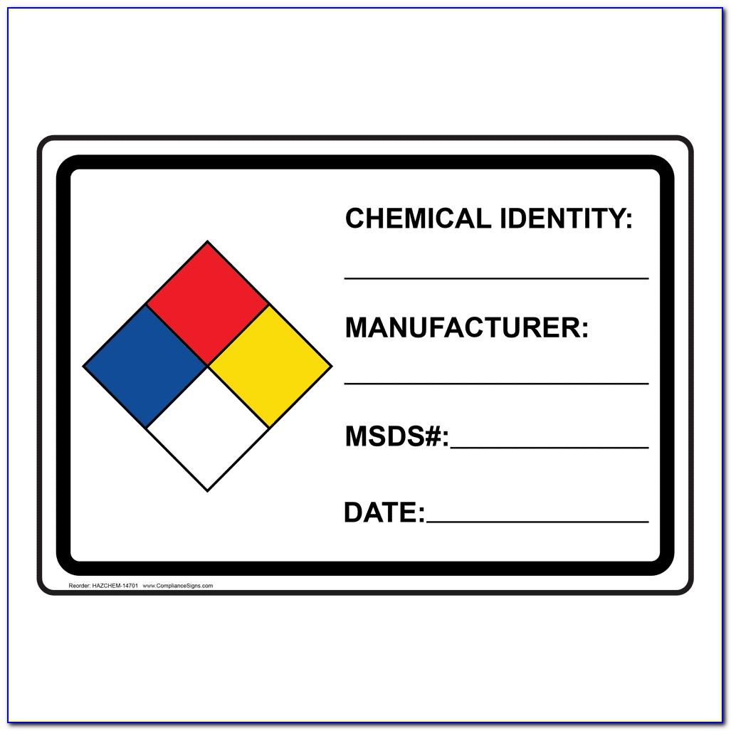 Printable Nfpa Label Template
