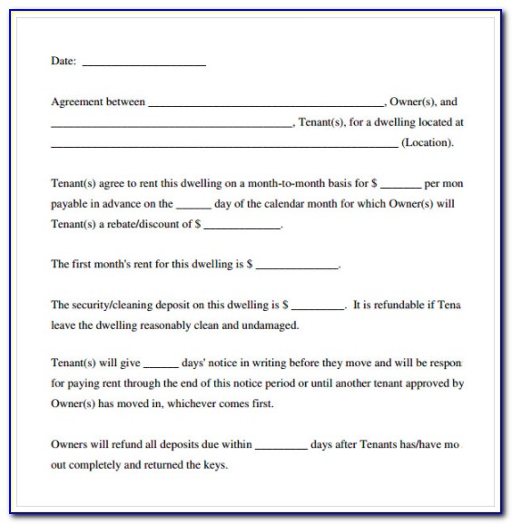 Printable Rental Lease Agreement Forms