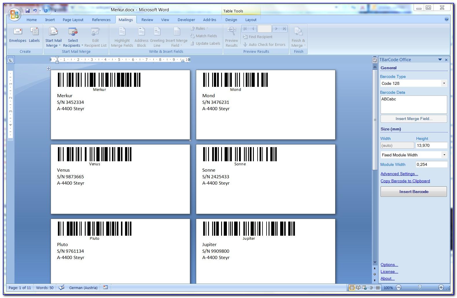 Printing Labels Microsoft Word 2010