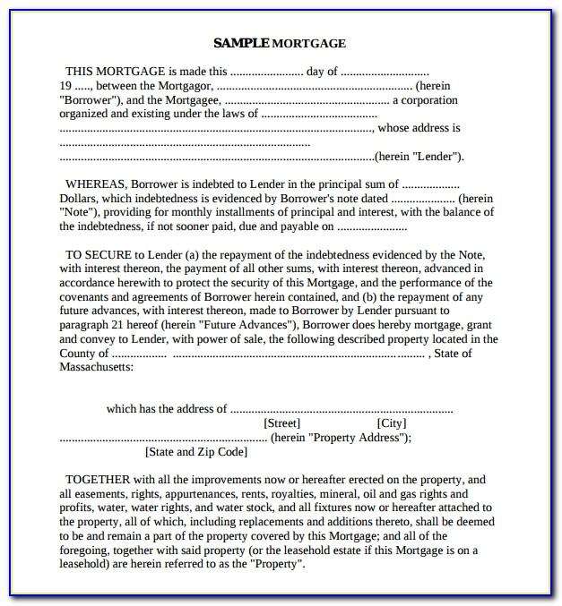 Private Mortgage Document Sample