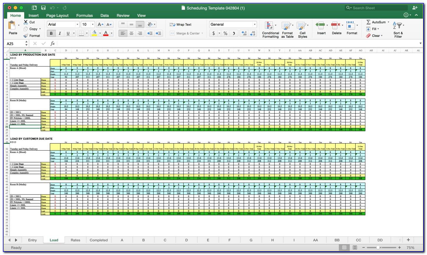 Production Planning Template Excel Free Download