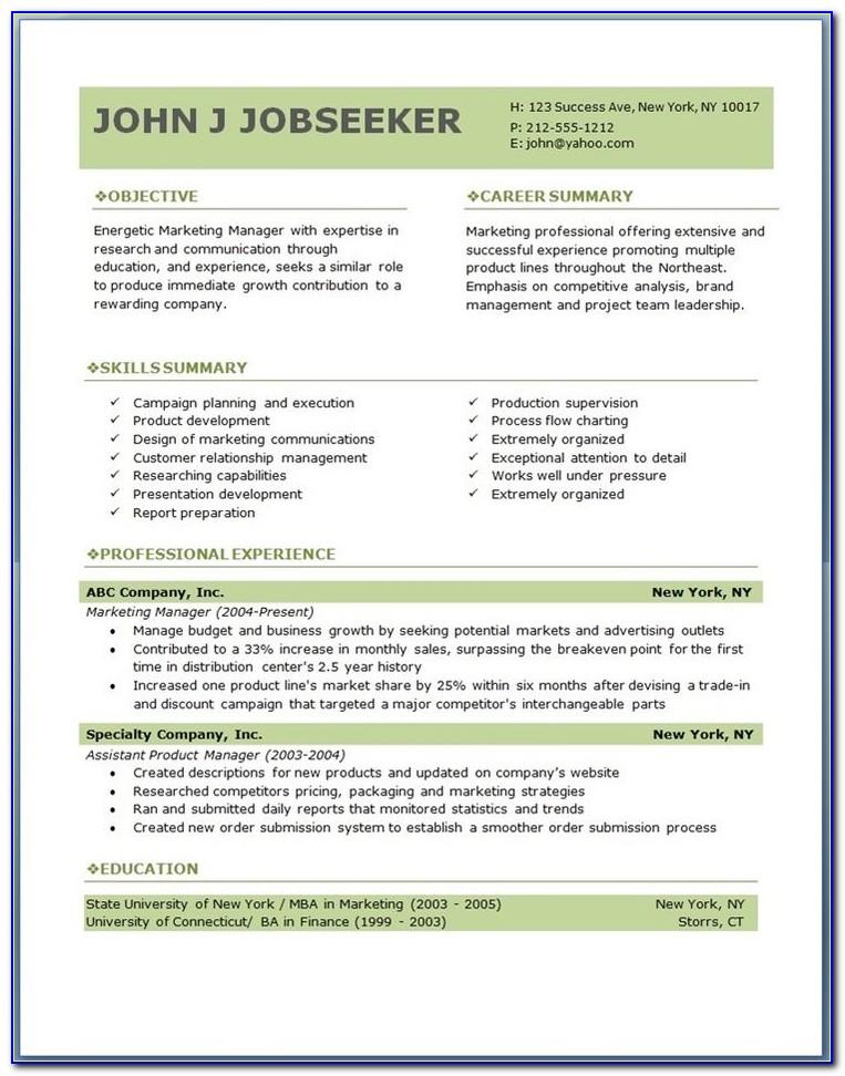 Professional Resume Template Free