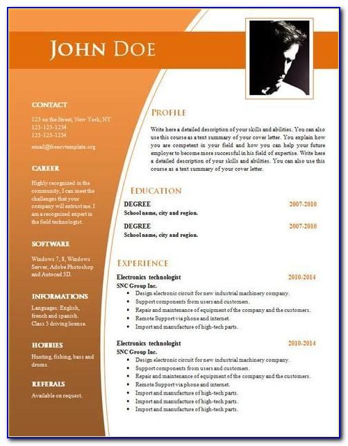 Professional Resume Template Word 2007