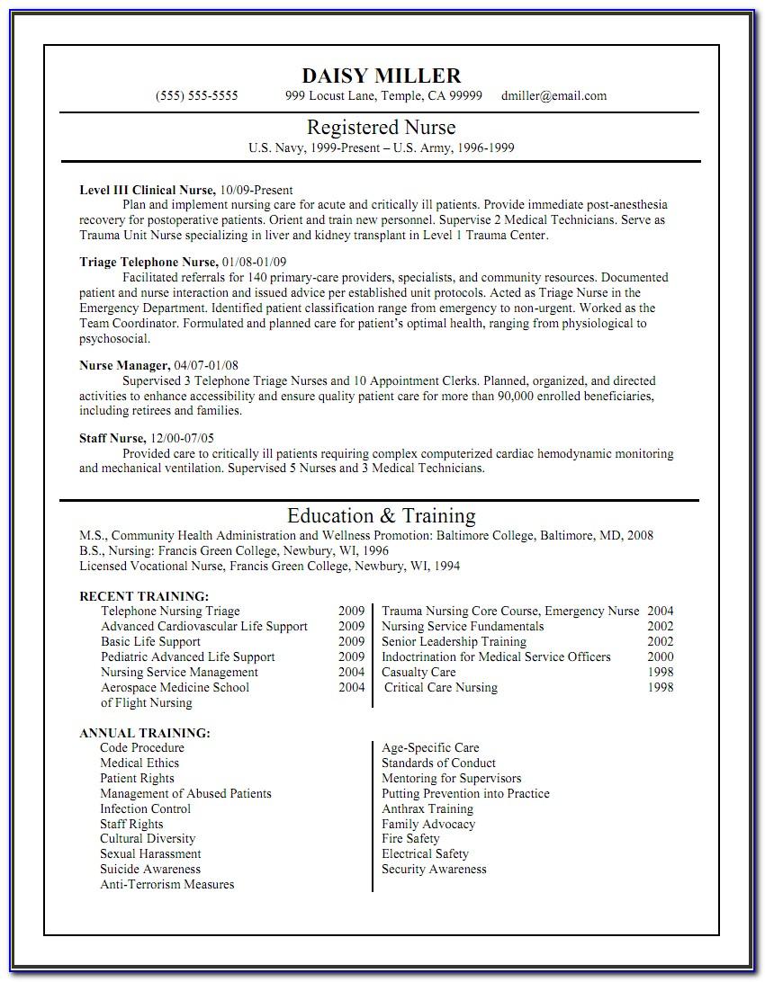 Professional Rn Resume Template