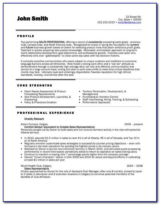 Professional Sales Resume Template