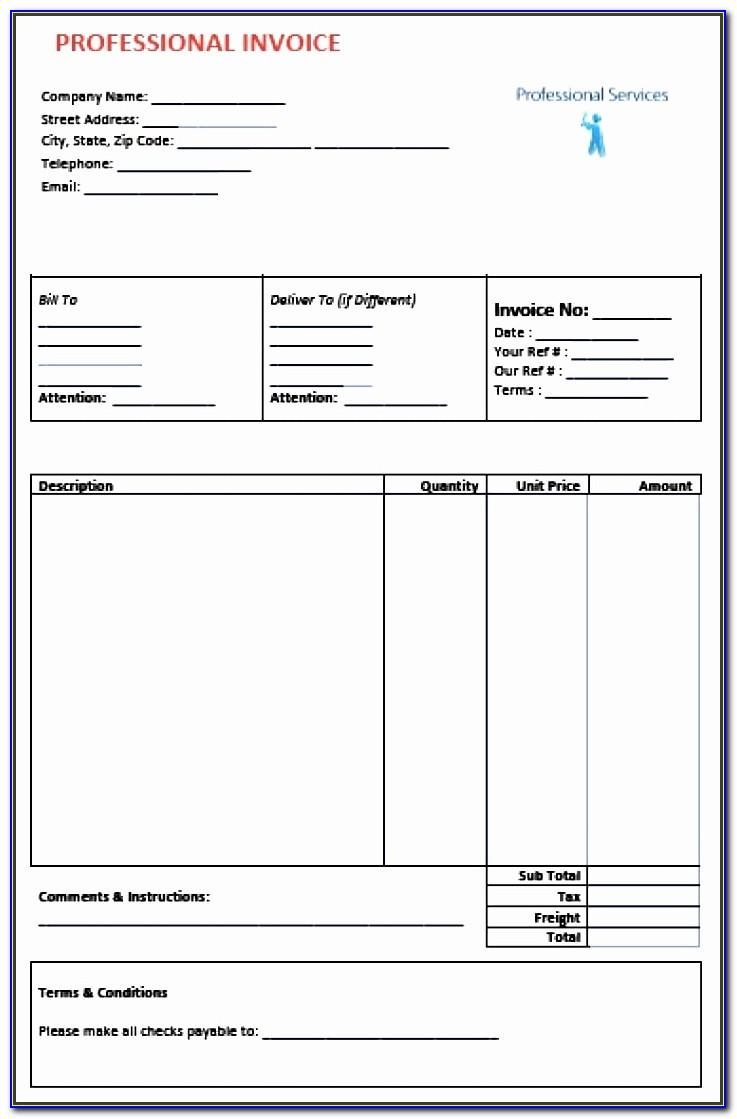 Professional Services Invoice Example