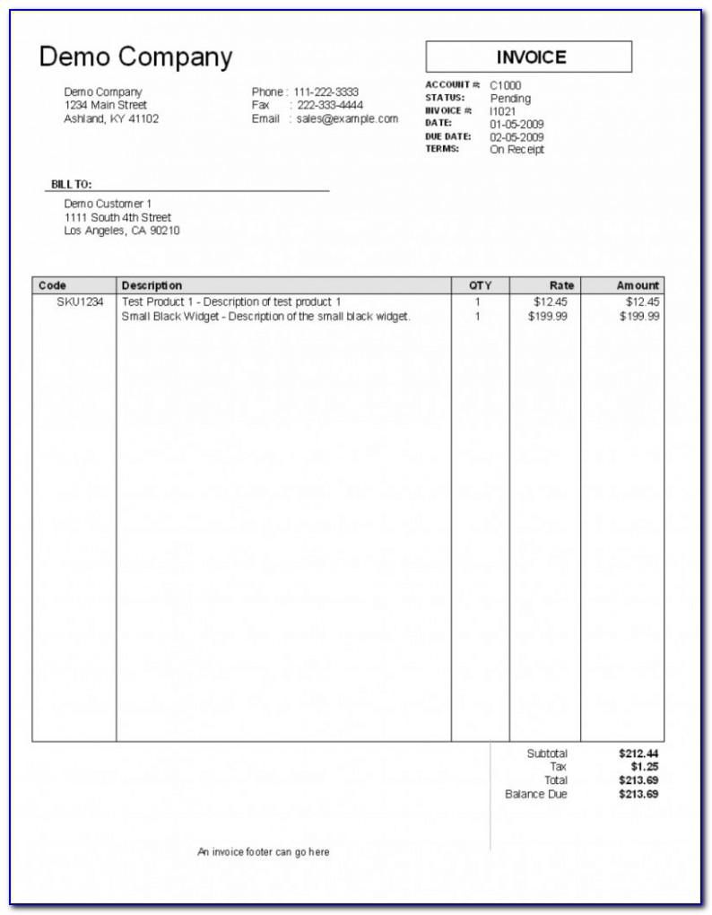 Professional Services Invoice Format