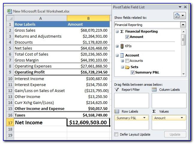 Profit And Loss Account Excel Format Free