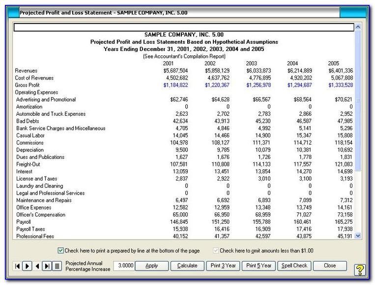 Profit And Loss Account Excel Free Download