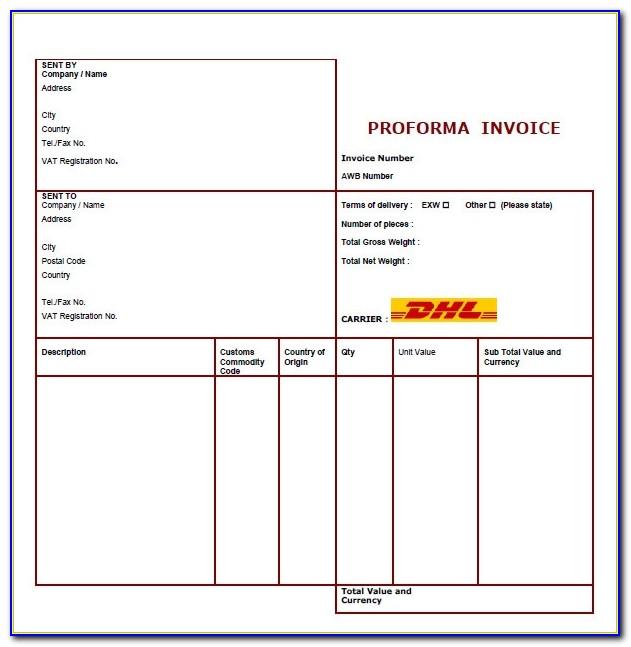 Proforma Invoice Sample Pdf