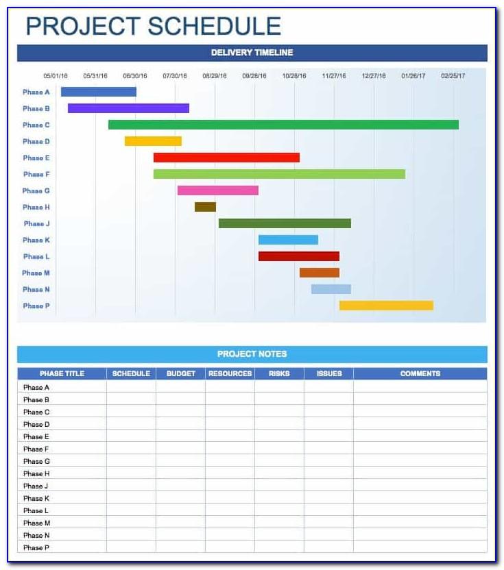 Project Calendar Template Excel Free