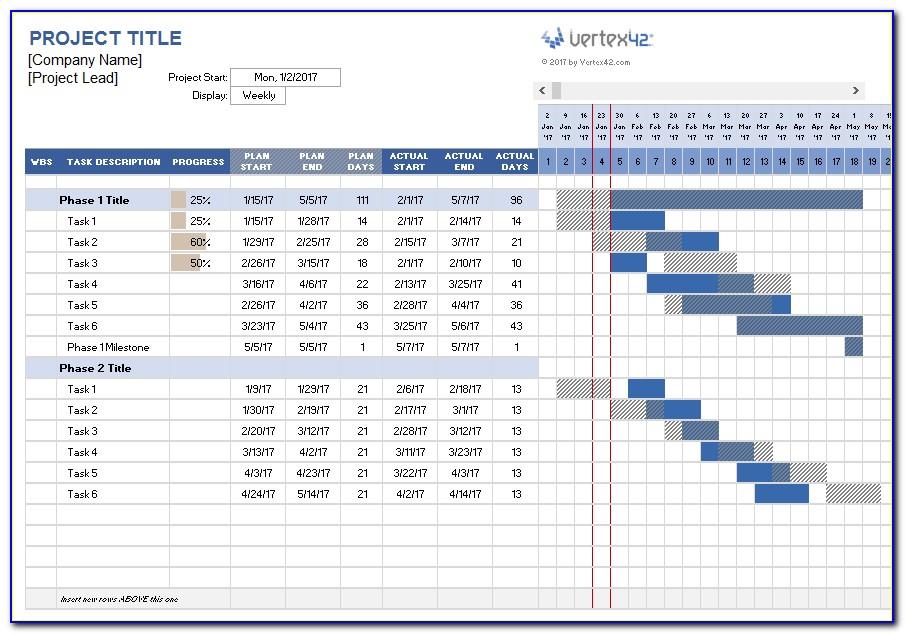 Project Calendar Template Excel