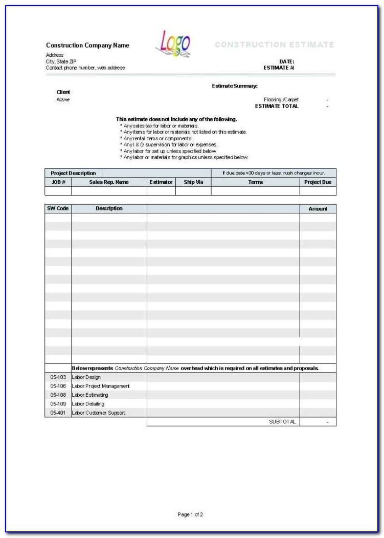 Project Cost Tracking Sheet Template