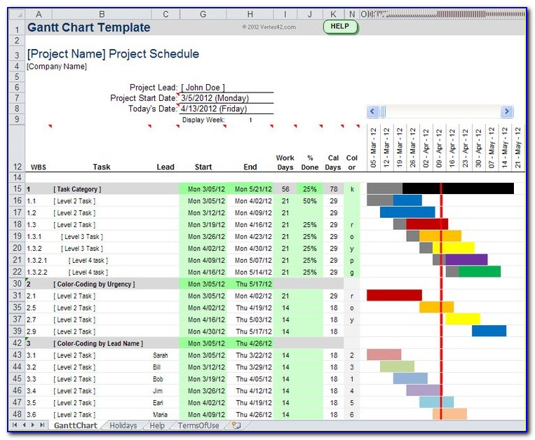 Project Gantt Chart Template Excel 2007