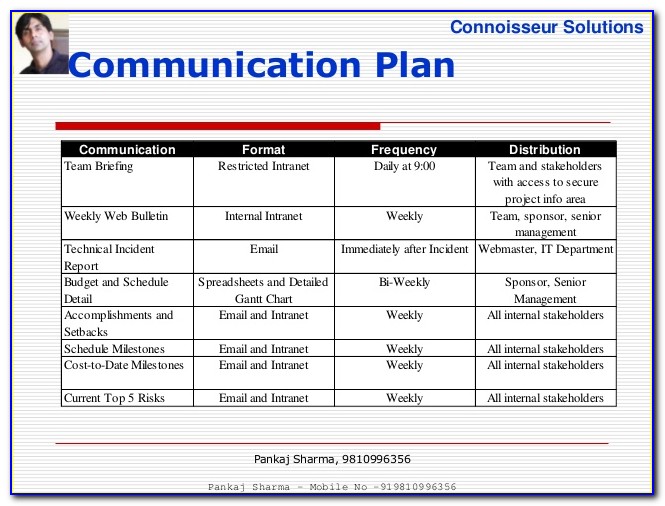 Project Management Communication Plans Examples