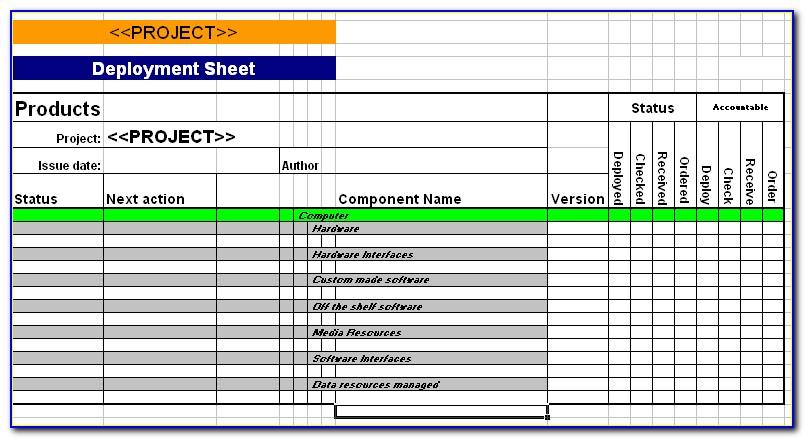 Project Management Excel Spreadsheet Template