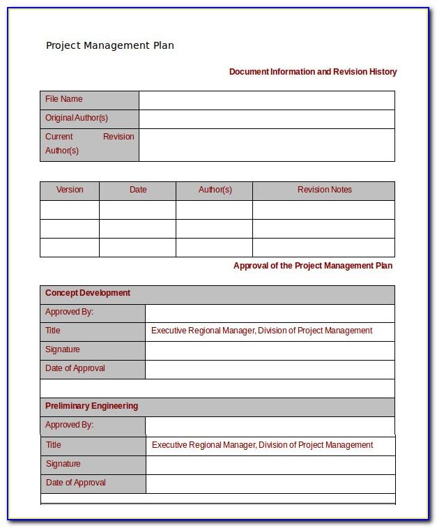 Project Management Report Template Word