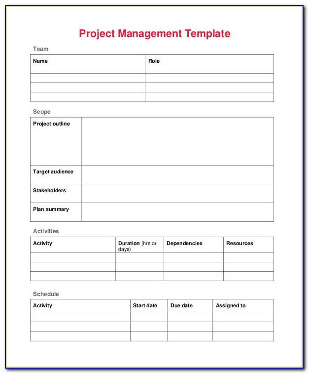 Project Management Templates Excel Free Download