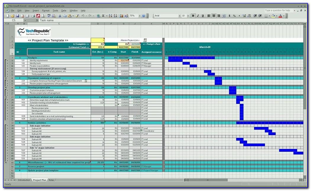 Project Plan Template Excel Microsoft