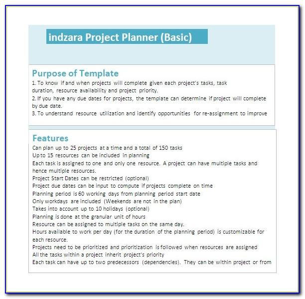 Project Plan Template Excel Xlsx