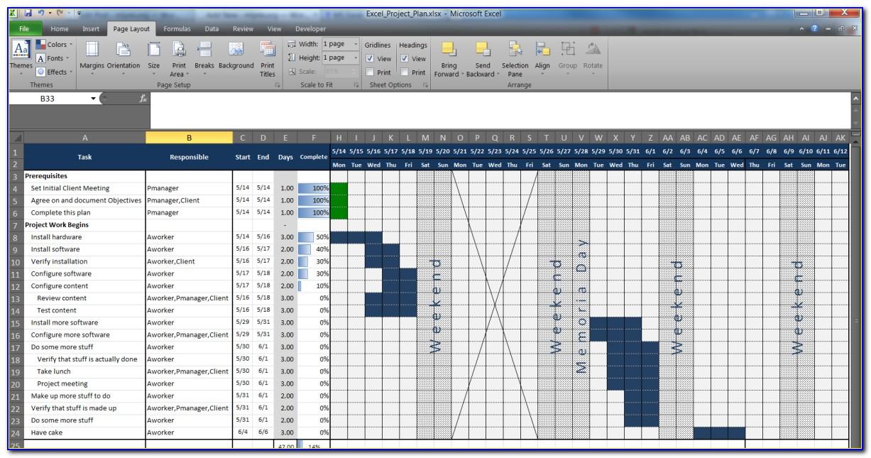Project Planner Template Excel 2013