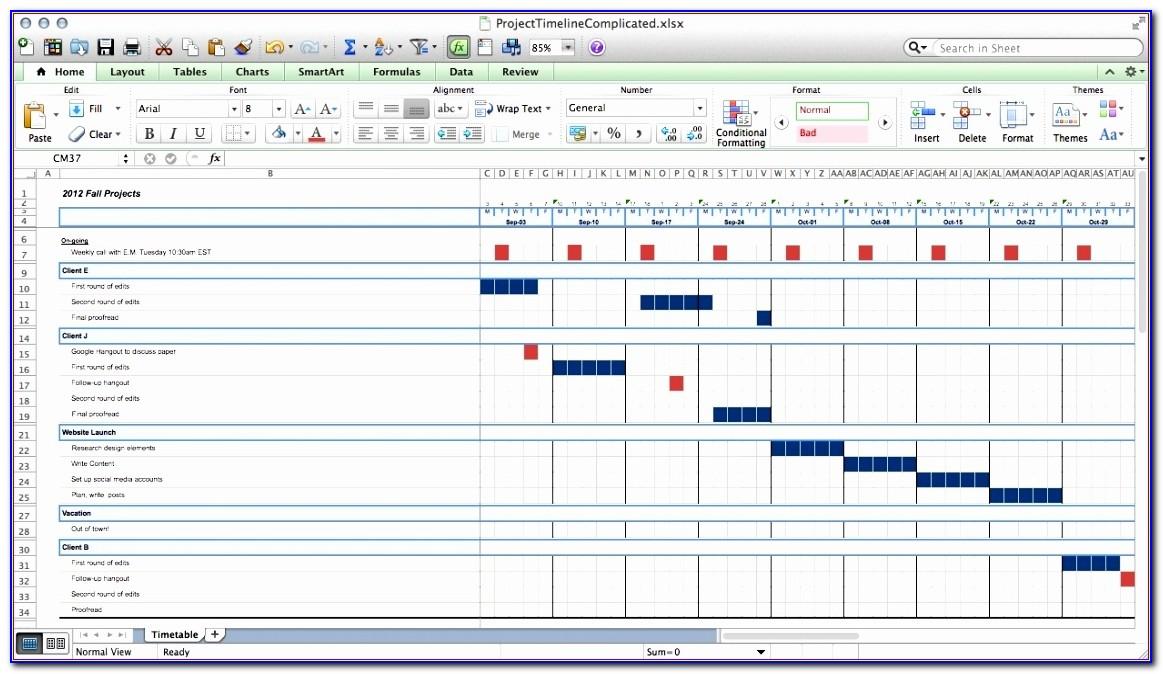 Project Planner Template Excel