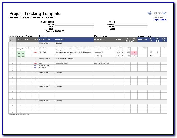 Project Tracking Form Templates