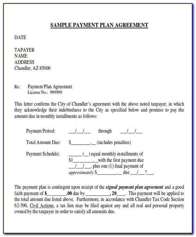 Promise To Pay Agreement Sample