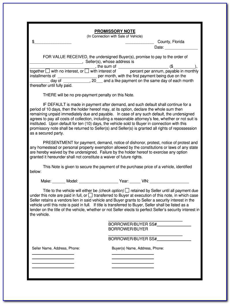 Promissory Note California Form Free