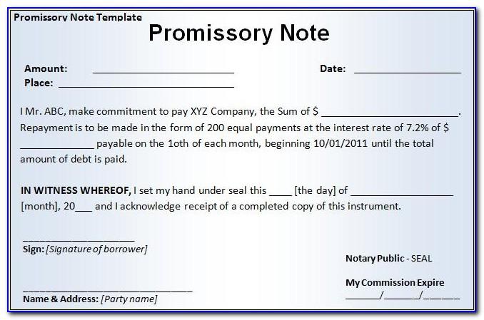Promissory Note Form California