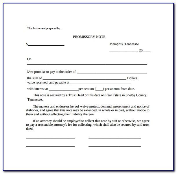 Promissory Note Template Free Printable