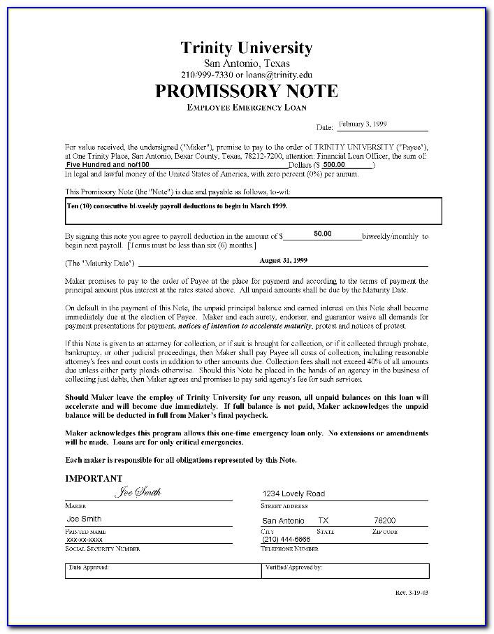 Promissory Note Template Word Document Uk
