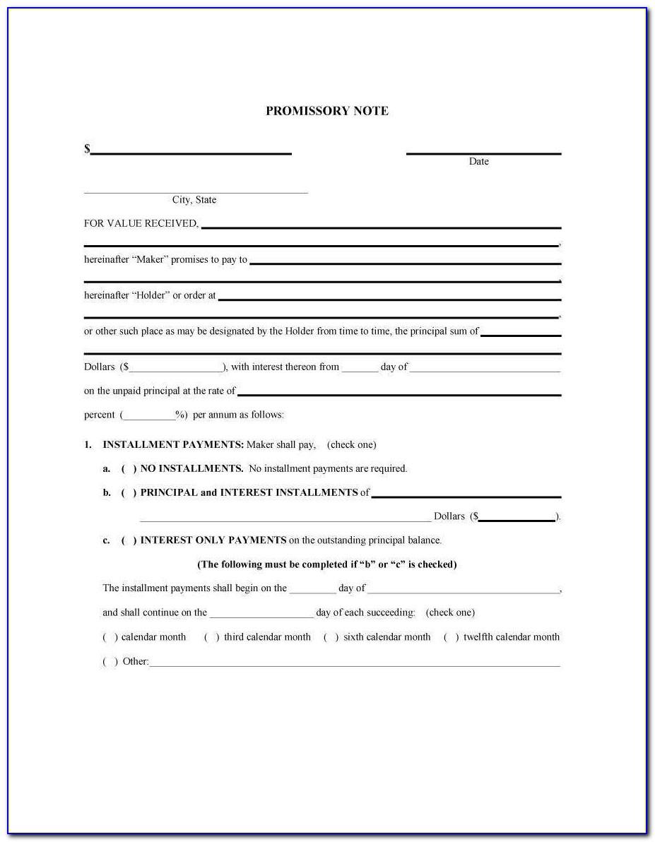 Promissory Note Templates Word
