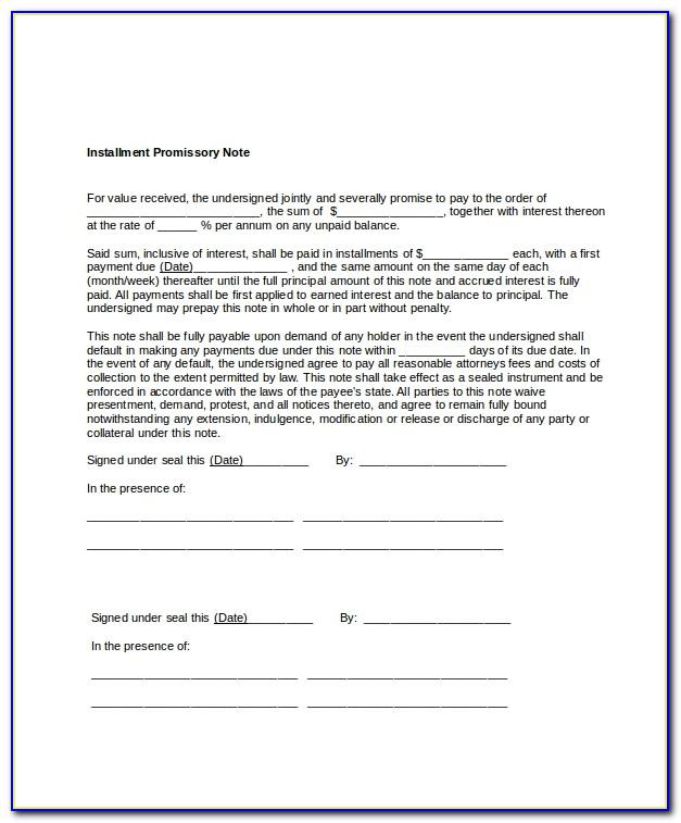 Promissory Note With Balloon Payment Template